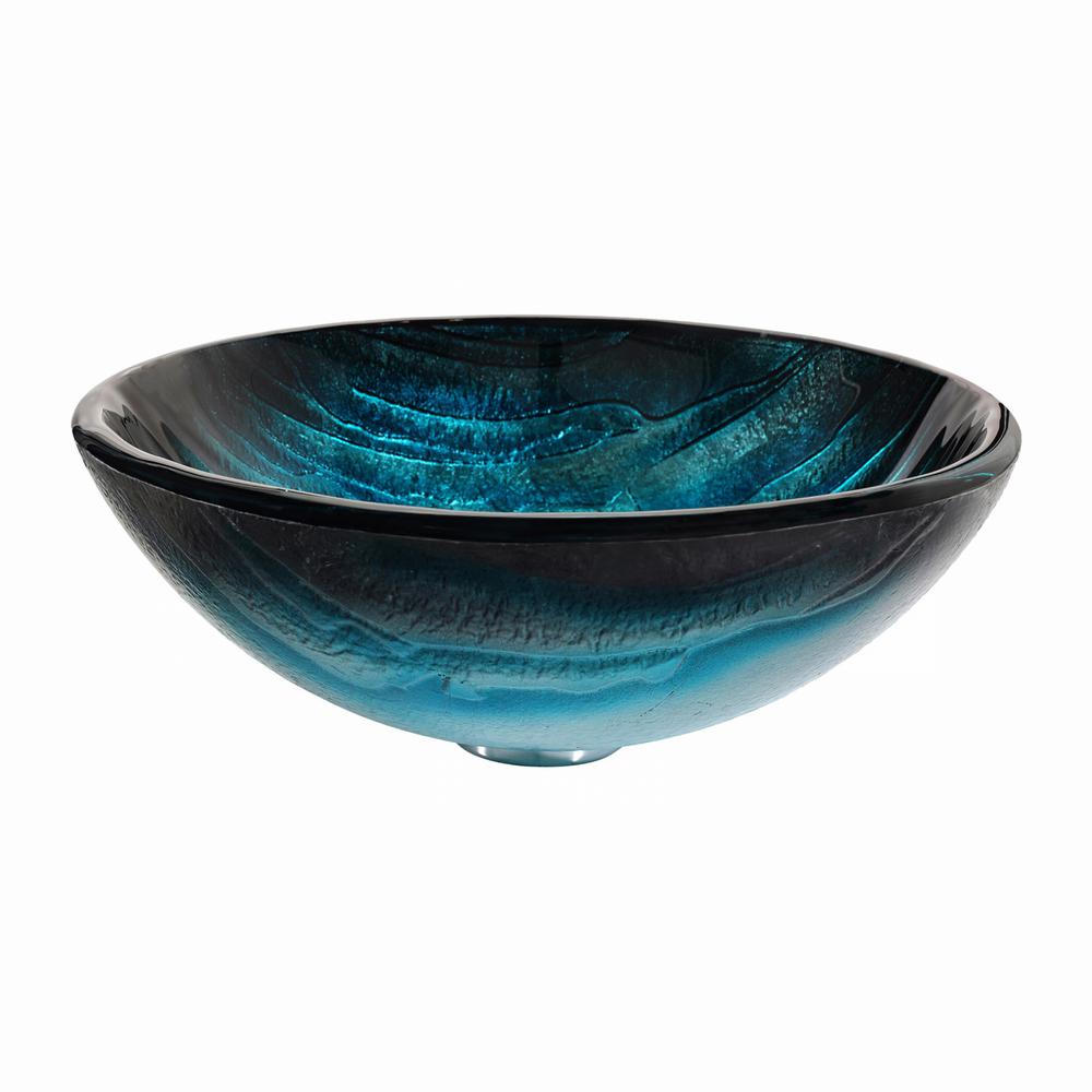 KRAUS Ladon Glass Vessel Sink in Blue