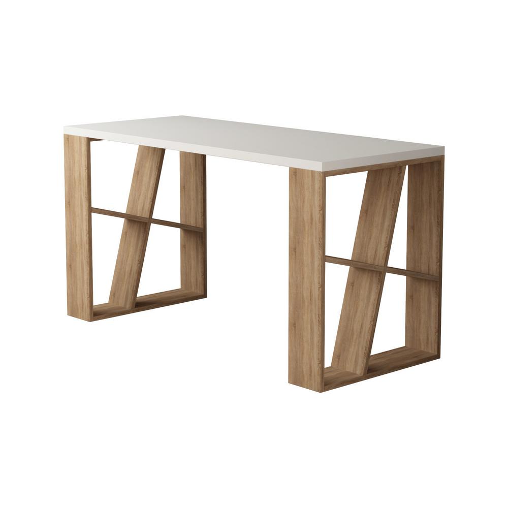 Ada Home Decor Brian White And Oak Modern Desk Dcrd2014 The Home