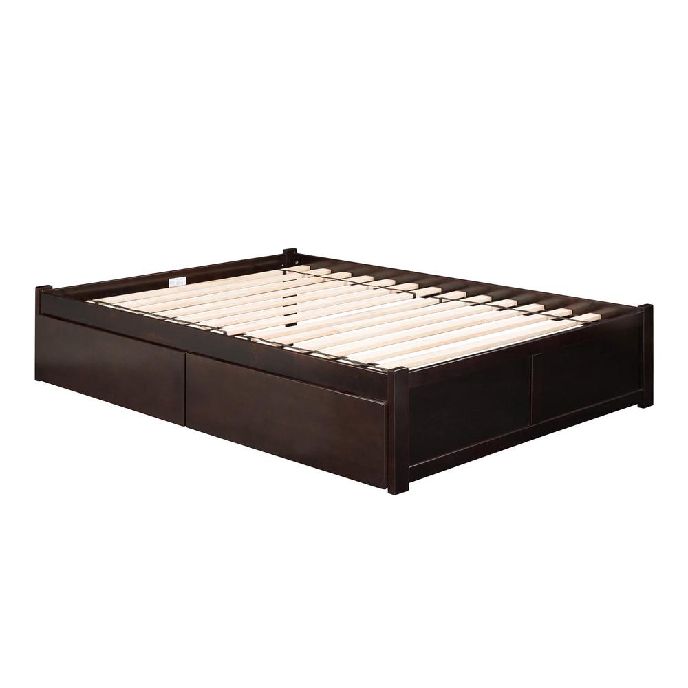 Atlantic Furniture Concord Espresso Queen Platform Bed With Flat