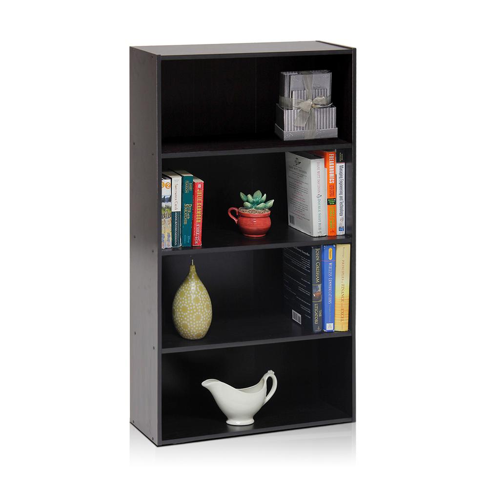 Llytech Inc Pasir 4-Shelf Espresso Bookcase with Open Shelves-11209EX ...