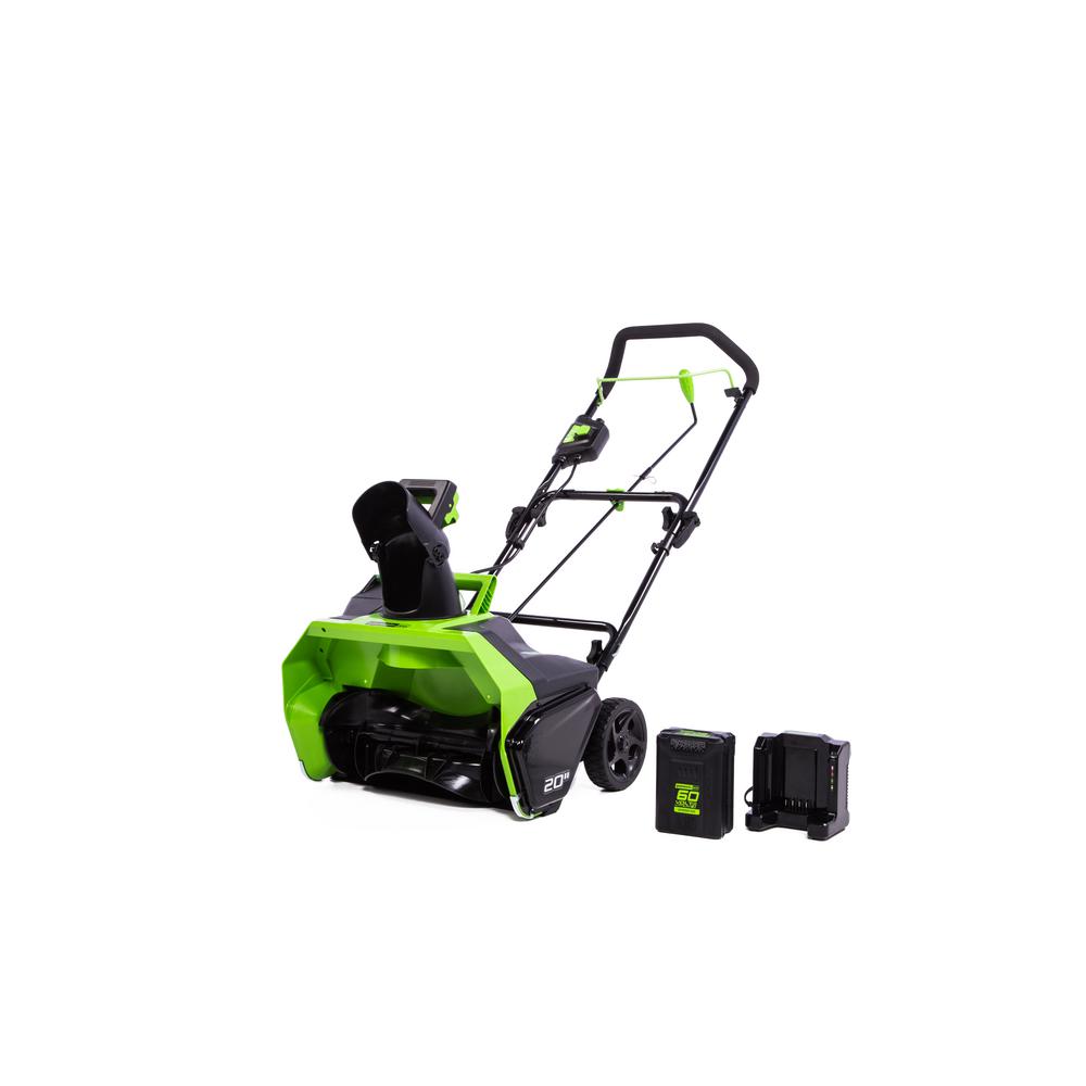 Greenworks PRO 20 in. 60Volt SingleStage Cordless Electric Snow