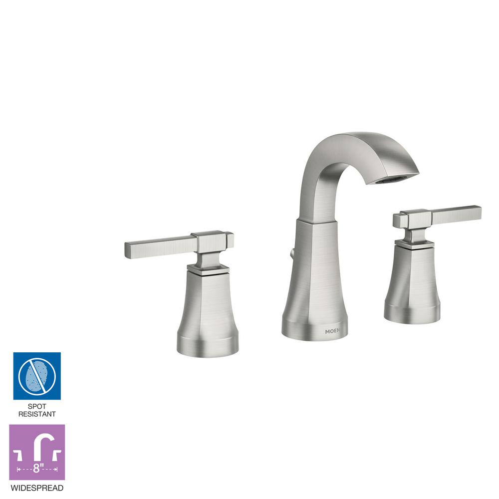 Moen Ayda 8 In Widespread 2 Handle Bathroom Faucet In Spot Resist