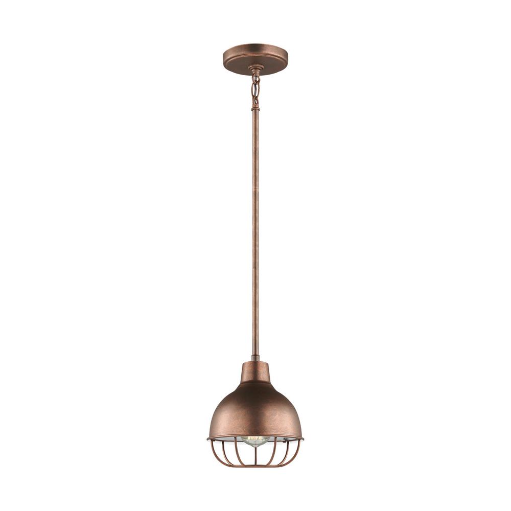 Sea Gull Lighting Jeyne 1 Light Weathered Copper Pendant 6146501