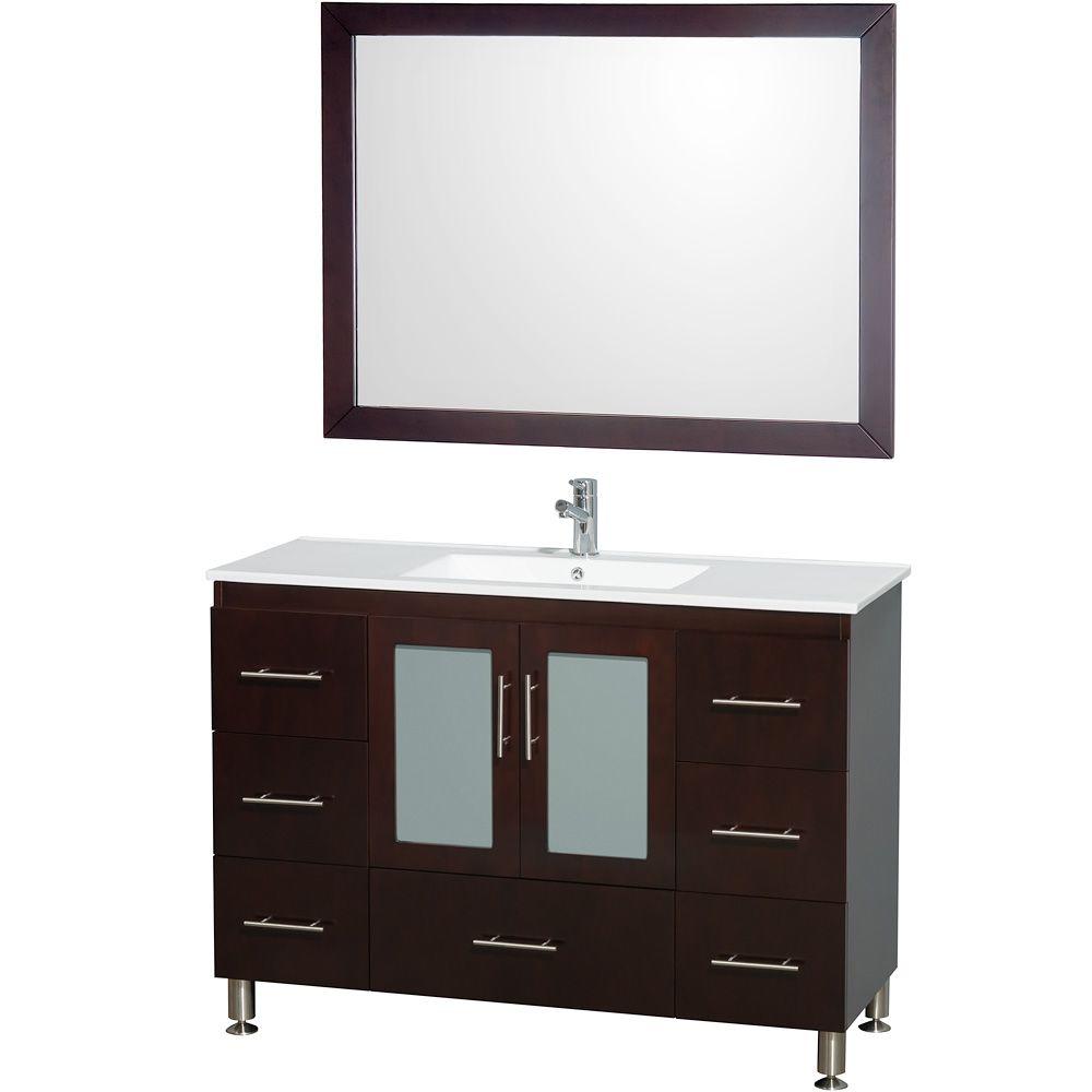 Wyndham Collection Katy 48 in. Vanity in Espresso with ManMade Stone