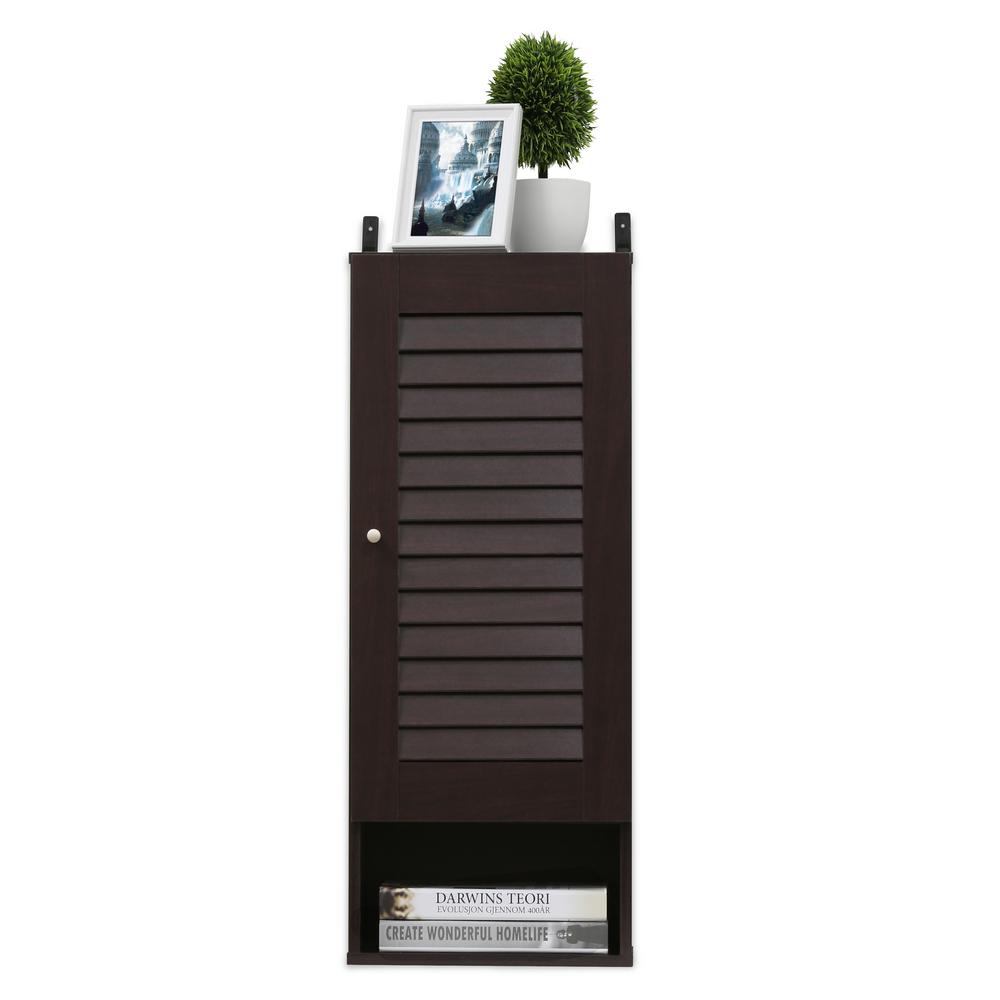 Furinno Indo Espresso Slim Wall Cabinet 16069ex The Home Depot