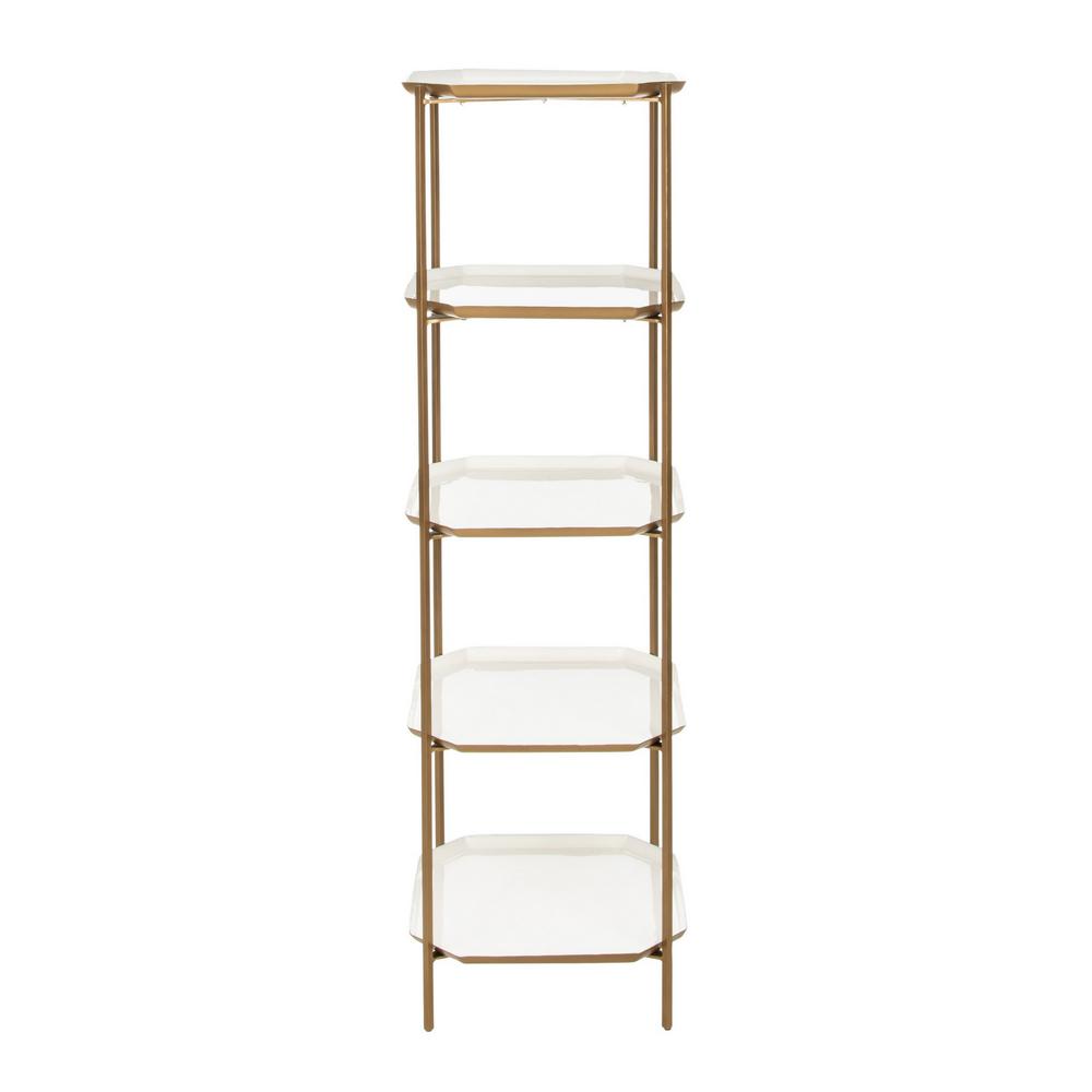 Safavieh 53 in. Hunter Green/Brass Metal 5shelf Etagere Bookcase with