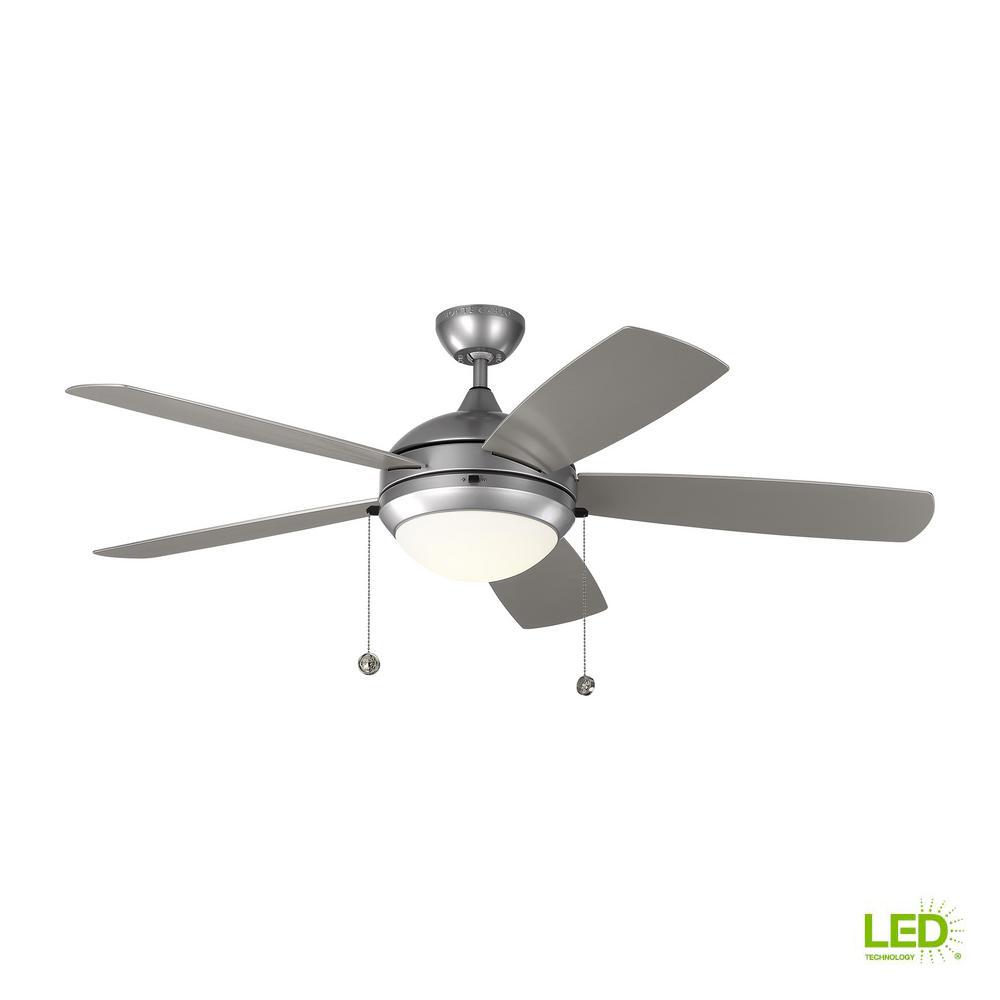 Monte Carlo Discus Outdoor 52 In Led Indoor Painted Brushed Led Indoor Outdoor Painted Brushed Steel Ceiling Fan