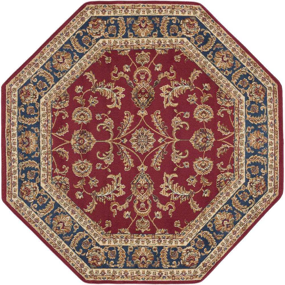 Tayse Rugs Sensation Red 7 ft. 10 in. Octagon Transitional Area Rug4790 Red 8\u002639; Octagon  The 