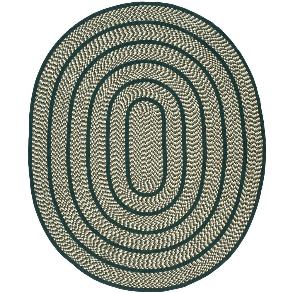 Safavieh Braided Ivory Dark Green 8 Ft X 10 Oval Area Rug Safavieh Braided Ivory Dark Green 8 Ft X 10 Oval Area Rug