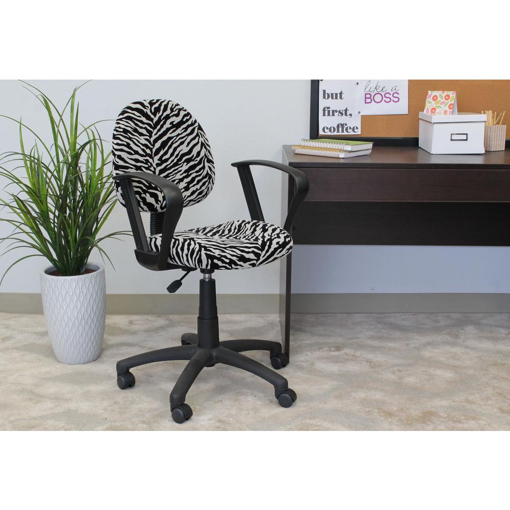 Zebra Print Microfiber Deluxe Posture Chair With Loop Arms B327 Zb Zebra Print Microfiber Deluxe Posture Chair With Loop Arms