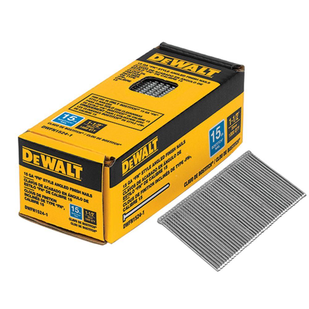 Dewalt 1 1 2 In X 15 Gauge Glue Collated Angled Bright Finish Nails