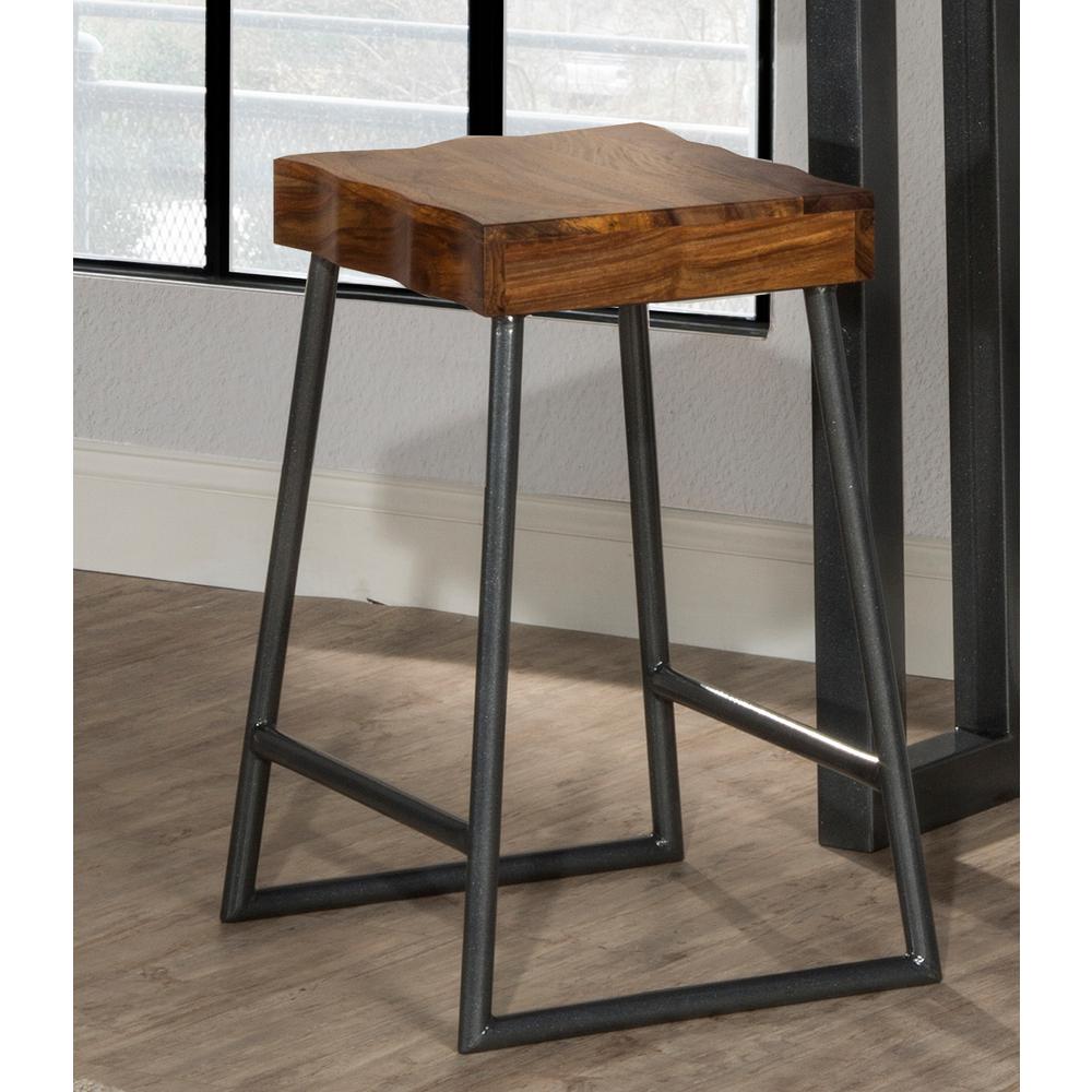 Hilale Furniture Emerson 26 In Natural Sheesham Manufactured Hilale Furniture Emerson 26 In Natural Sheesham Manufactured Live Edge Square Non Swivel Backless Counter Stool 5674 826 The Home Depot