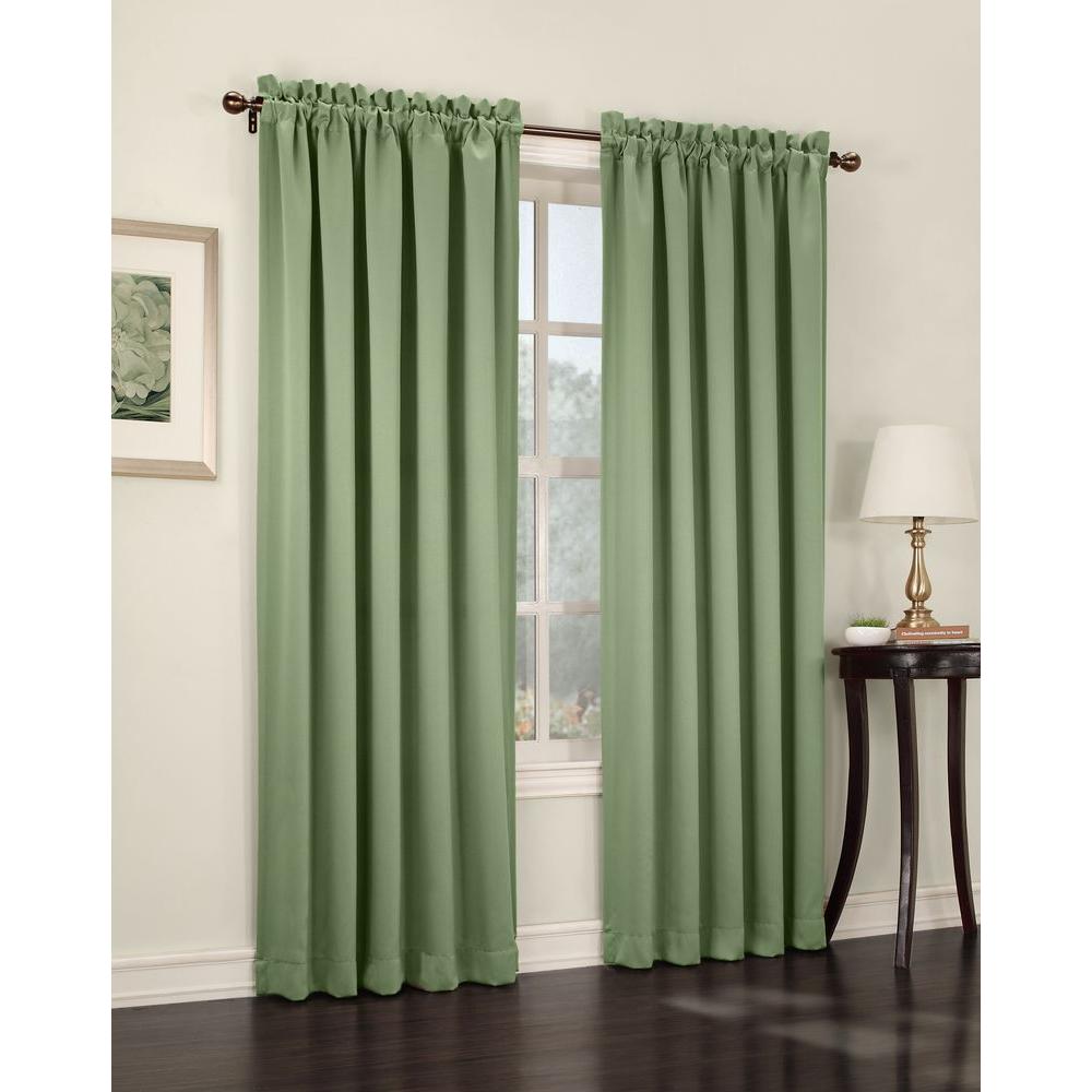 Sun Zero SemiOpaque Sage Green Gregory Room Darkening Pole Top Curtain