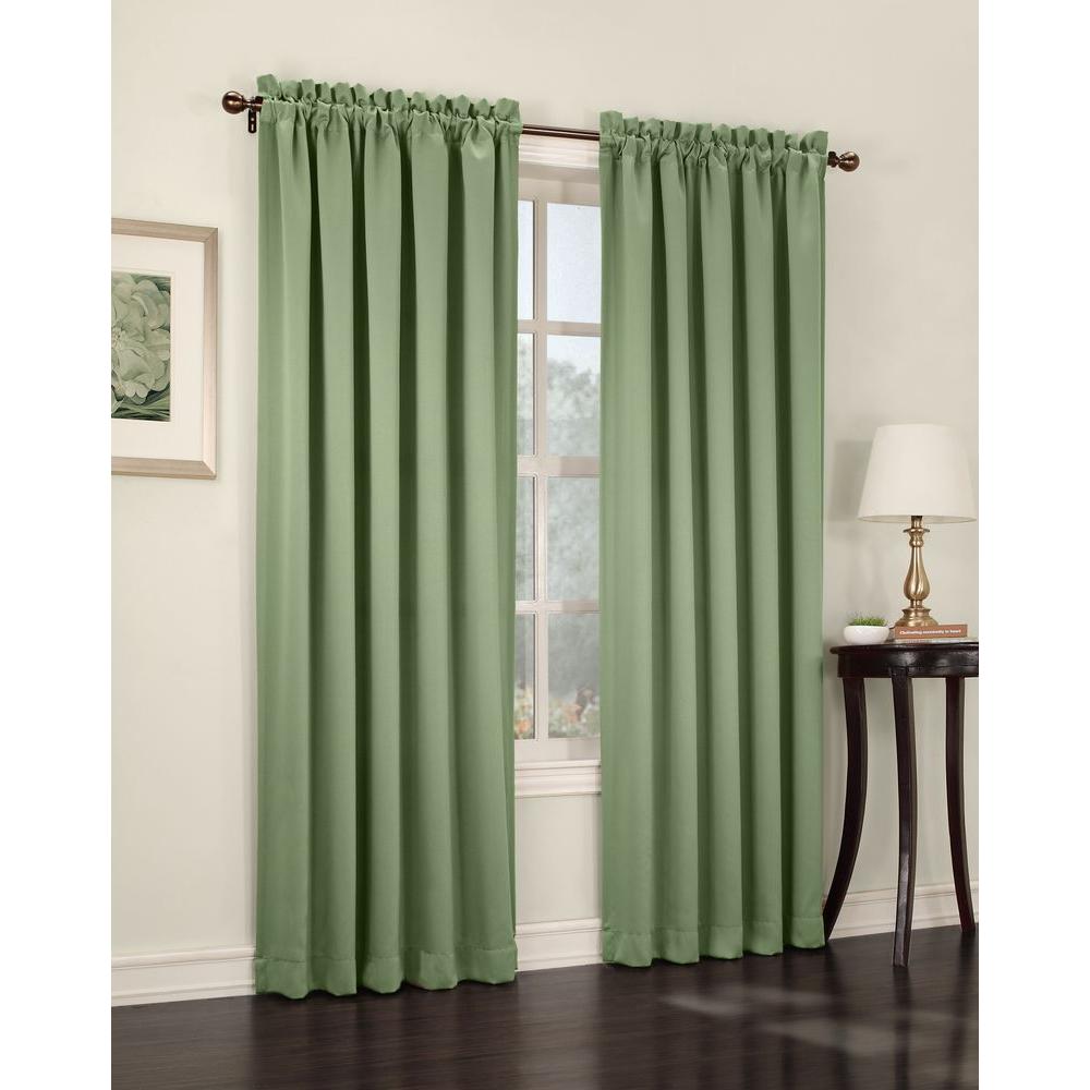 Sun Zero Semi-Opaque Sage Green Gregory Room Darkening Grommet Top