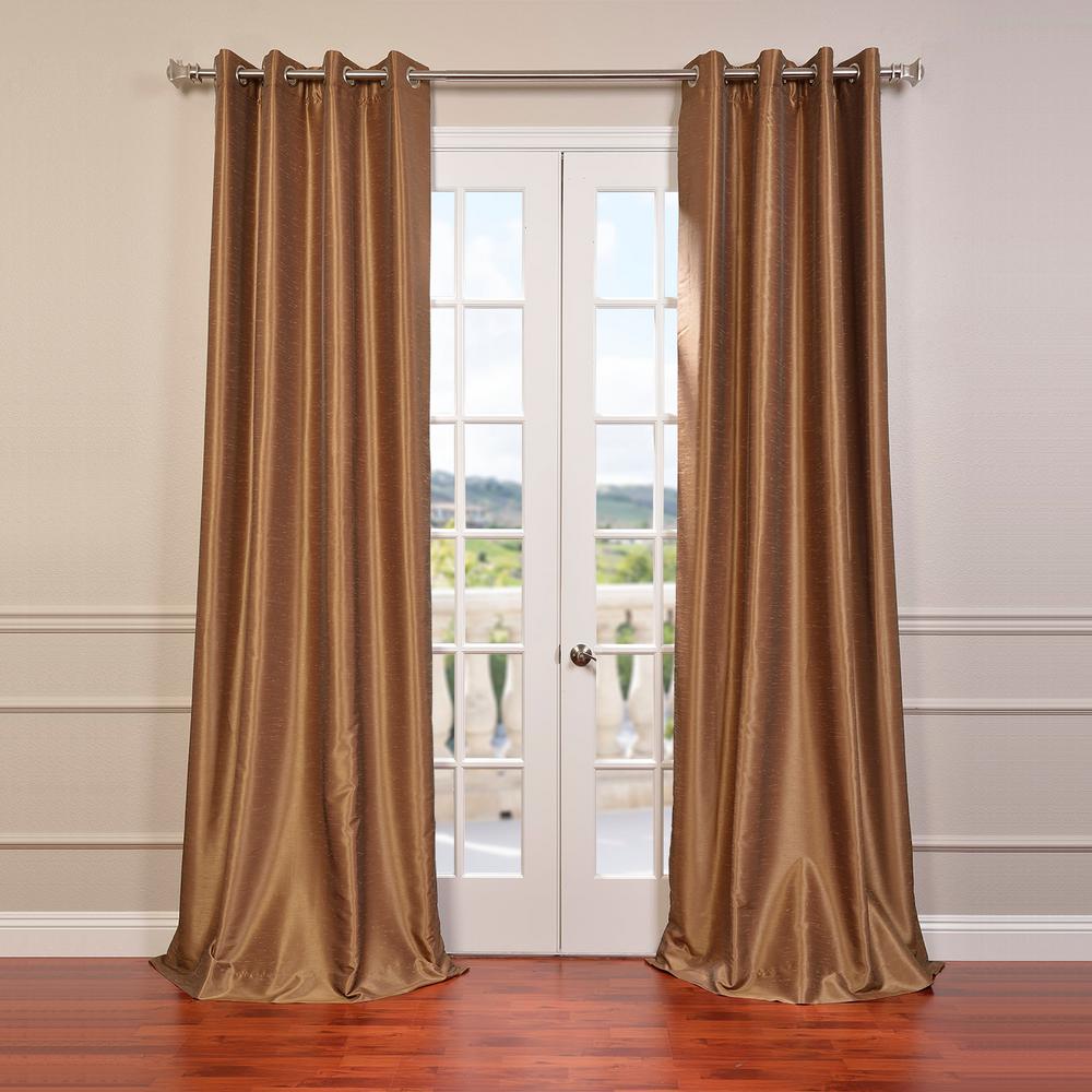 Exclusive Fabrics Furnishings Flax Gold Grommet Blackout Vintage