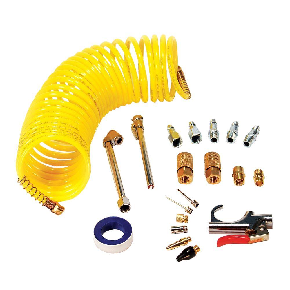 Primefit Air Accessory Kit with 25 ft. Recoil Air Hose (20Piece