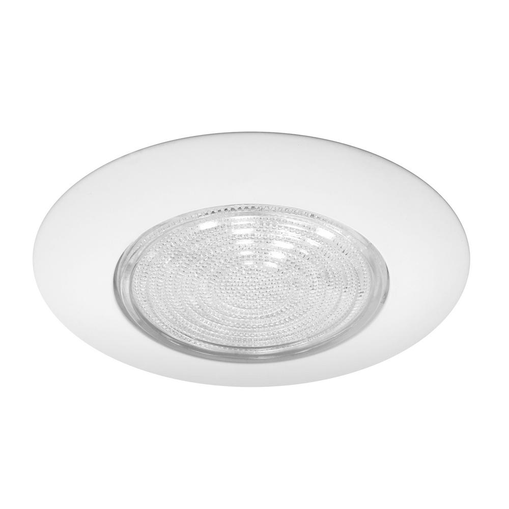 Halo 6 in. White Recessed Ceiling Light Trim with Albalite Glass Lens