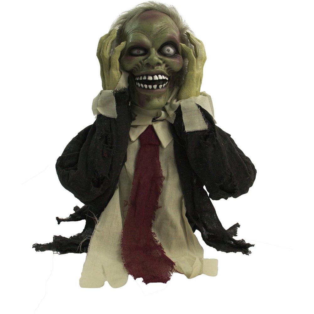 Haunted Hill Farm 20 in .08lbs Pop-Up Animatronic Ghoul, Halloween Decor, HHFJZOMB-1LSA