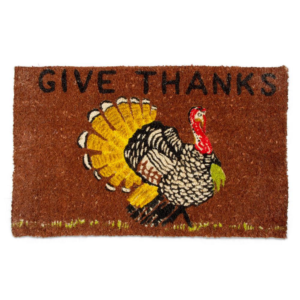 Tag Give Thanks Turkey 18 In X 30 In Coir Door Mat Tag207301 The