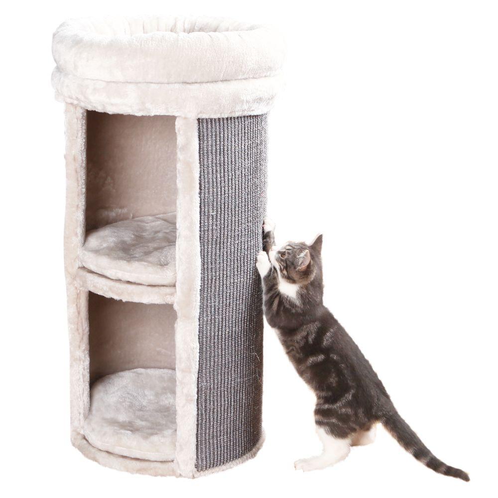 TRIXIE Gray Mexia 2-Story Cat Tower-4440 - The Home Depot