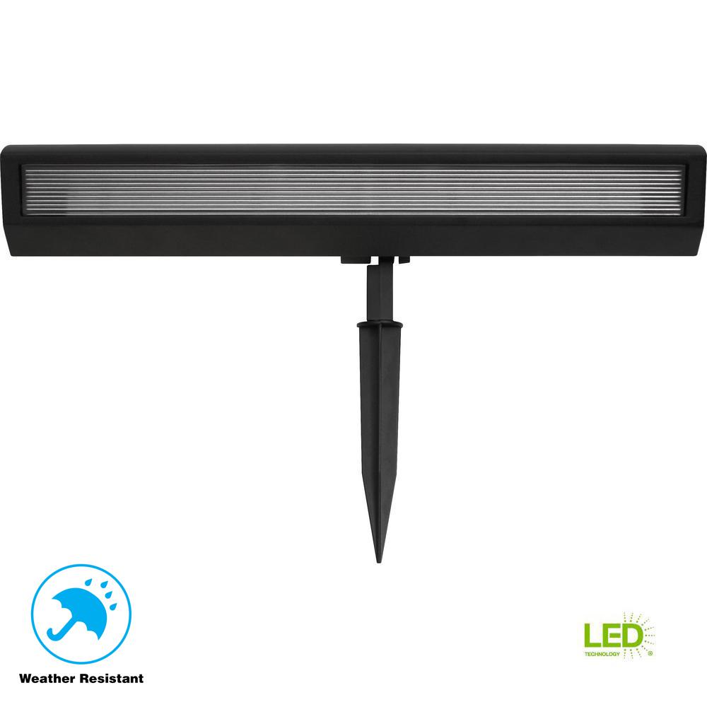 Solar Spotlights Landscape Lighting The Home Depot Solar Black Outdoor Integrated Led Landscape Wall Wash Spot Light