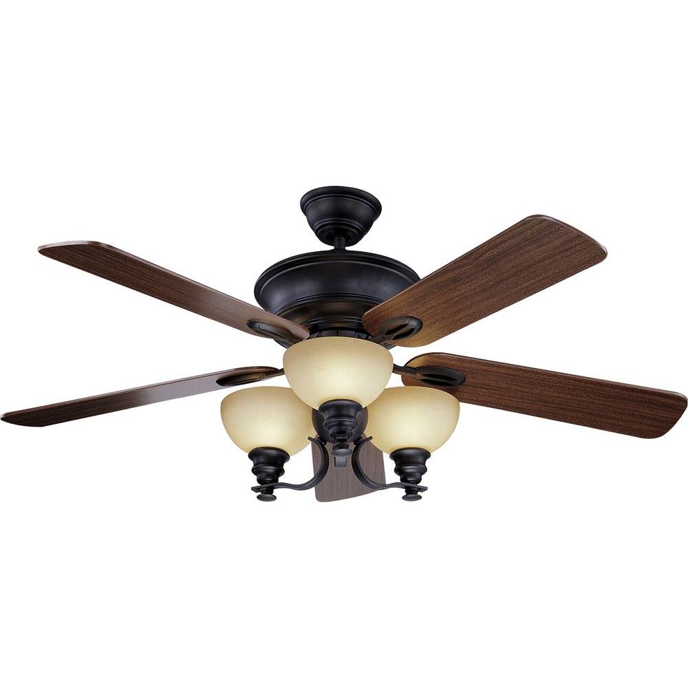 Volume Lighting Rainier 52 in. Foundry Bronze Ceiling Fan ...