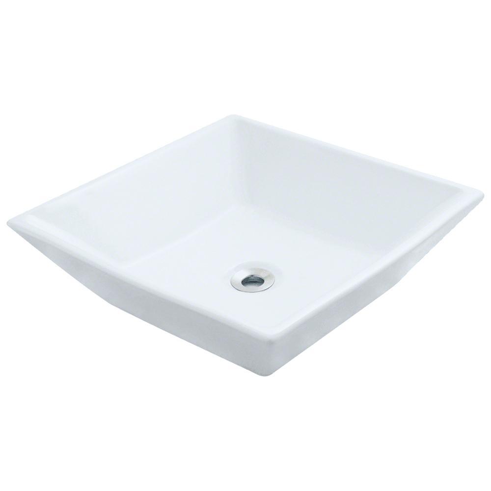 Mr Direct Porcelain Vessel Sink In White V170 W The Home Depot Mr Direct Porcelain Vessel Sink In White
