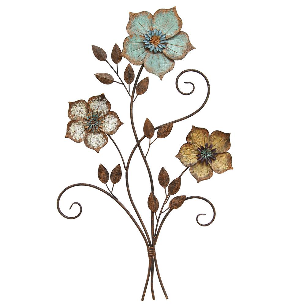 Stratton Home Decor Stratton Home Decor Tricolor Flower Wall Decor
