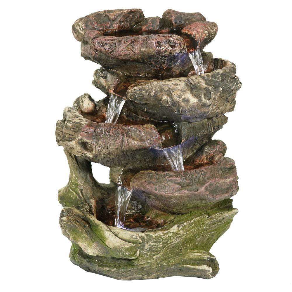 Sunnydaze Decor 14 In 5 Step Rock Falls Tabletop Fountain With Rock Falls Tabletop Fountain