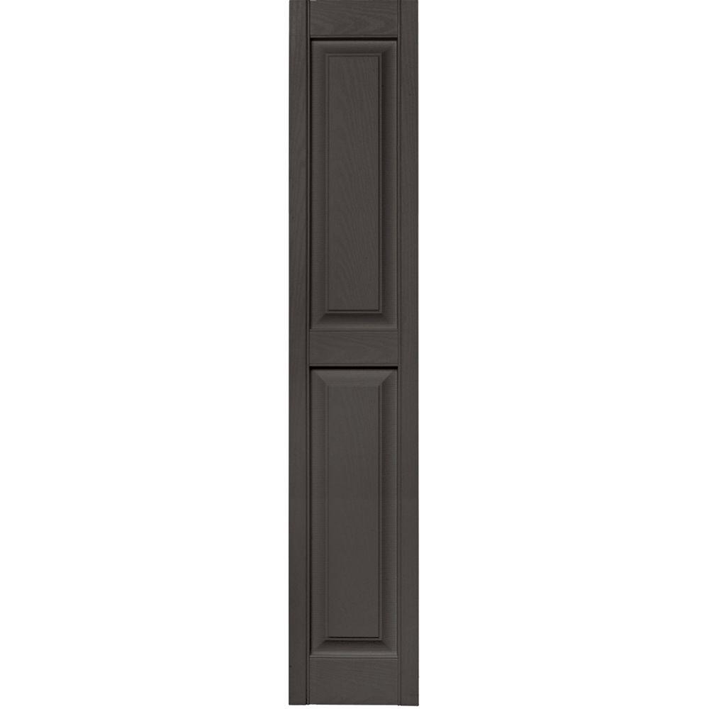 Builders Edge 12 in. x 63 in. Raised Panel Vinyl Exterior Shutters Pair