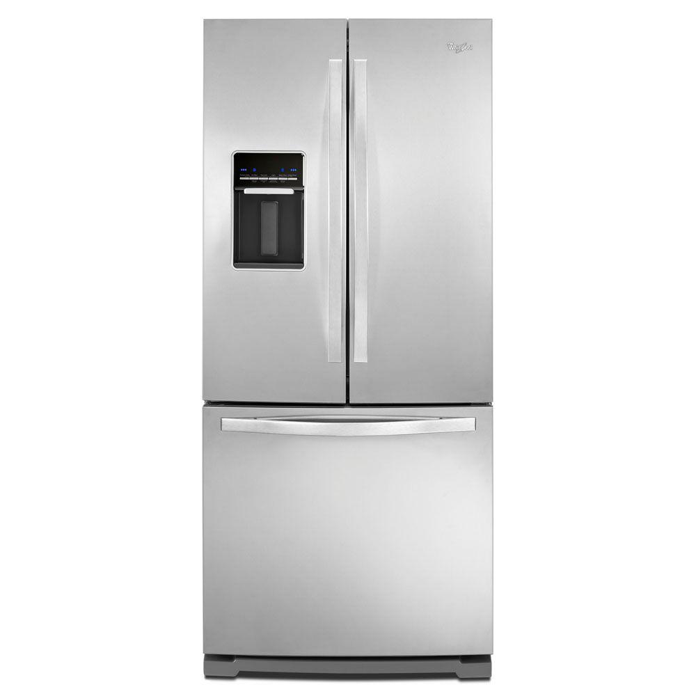 Whirlpool 30 in. W 19.7 cu. ft. French Door Refrigerator in ...