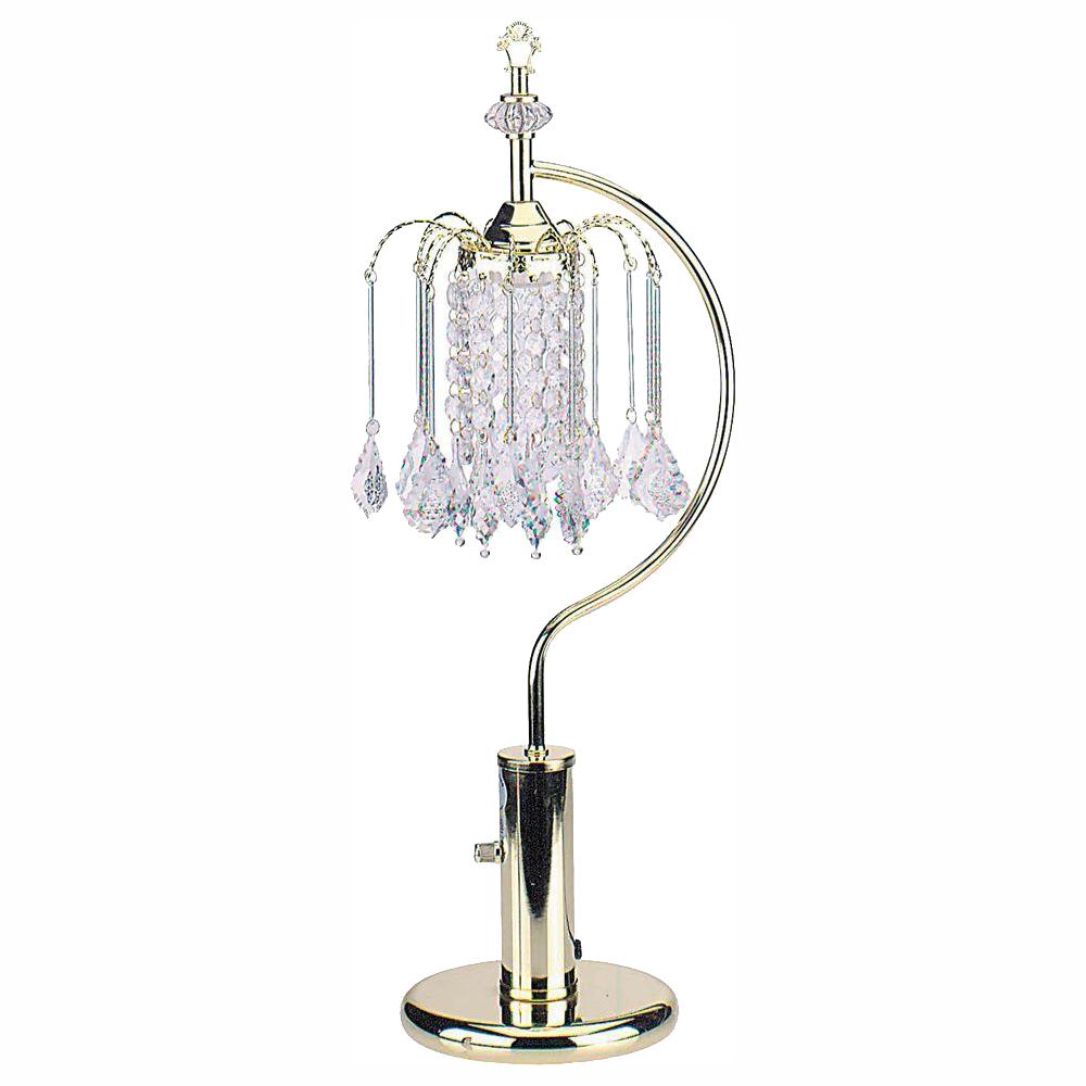 Ore International 27 In H Gold Table Lamp With Crystal Inspired Shade
