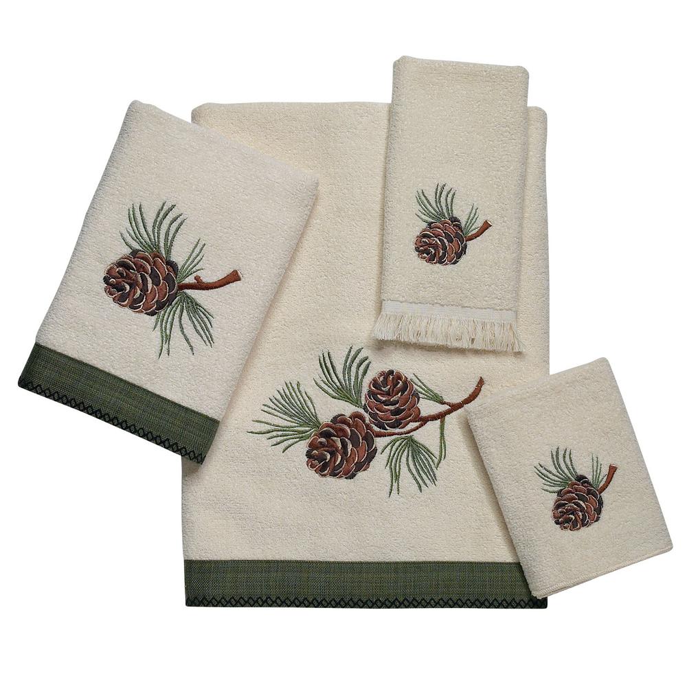 Avanti Linens Pine 4-Piece Ivory Geometric Cotton Bath Towel Set-01986S ...