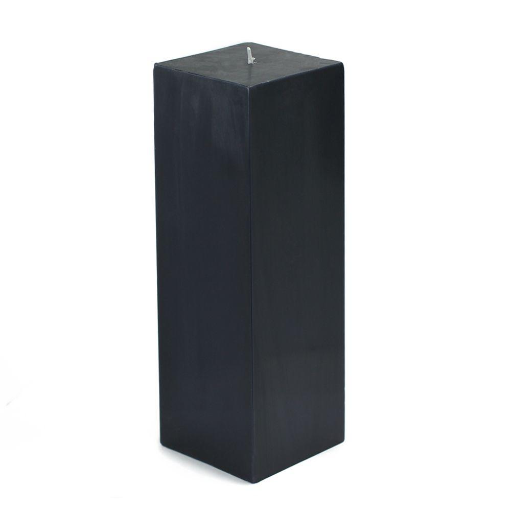 Zest Candle 3 in. x 9 in. Black Square Pillar Candle Bulk (12Box)CPZ