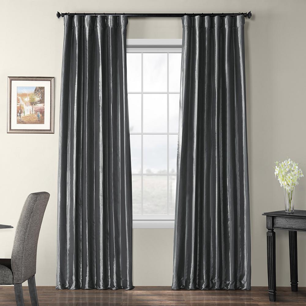 Exclusive Fabrics Furnishings Graphite Gray Blackout Faux Silk
