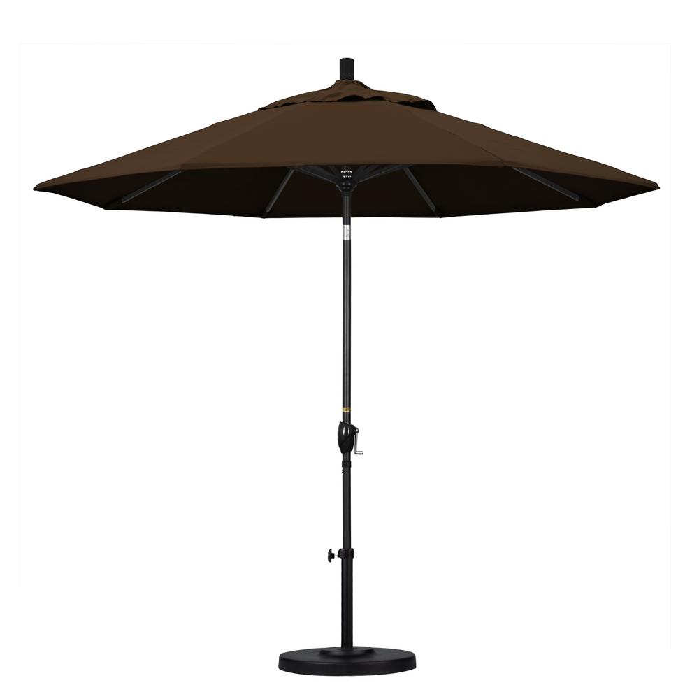 California Umbrella 9 Ft Aluminum Push Tilt Patio Umbrella In Sesame Olefin Gspt908117 F76 The Home Depot