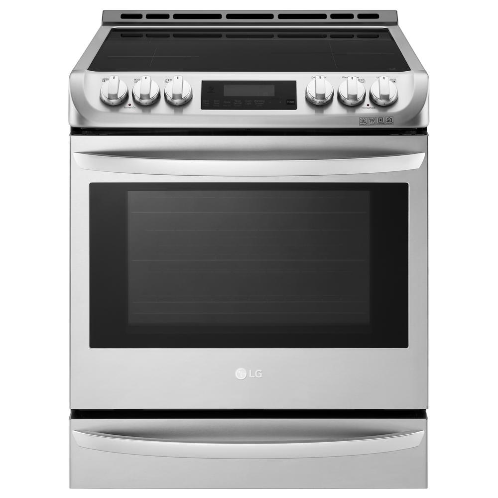 LG Electronics 30 in. 6.3 cu. ft. Slide-In Electric Smart Range with ProBake Convection, Induction, Self Clean Oven in Stainless Steel, Silver was $3699.0 now $2248.2 (39.0% off)