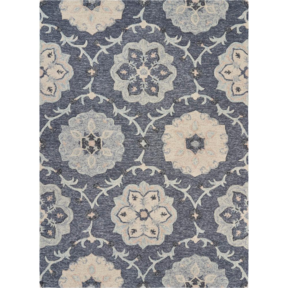 LR Home Victorian Deep Gray 5 Ft. X 7 Ft. Floral Medallion Garden Area ...