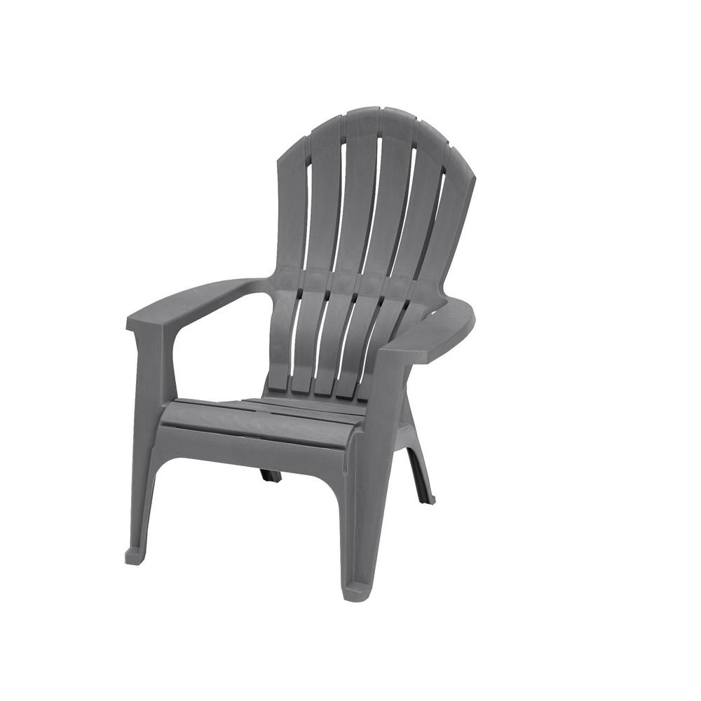 Realcomfort Charcoal Resin Plastic Adirondack Chair 8371 13 4300