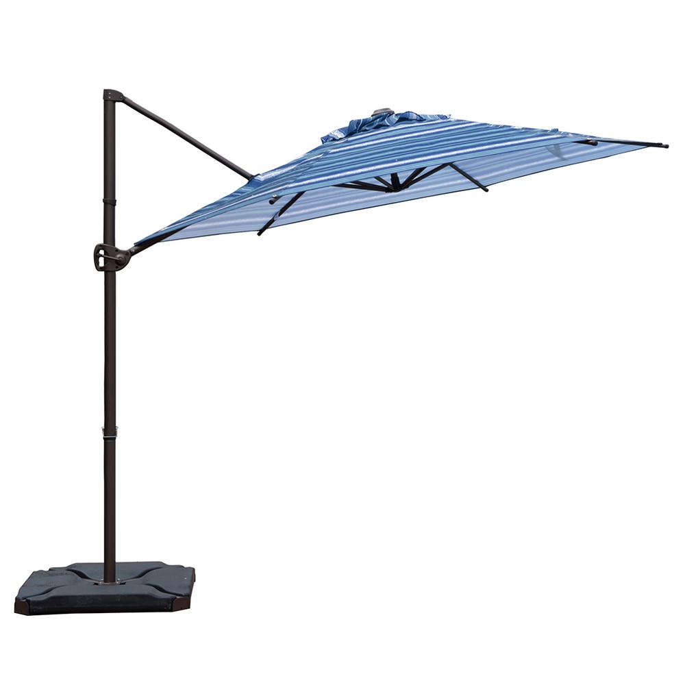 Abba Patio 9 Ft Offset Cantilever Adjustable Vertical Tilt Patio Umbrella In Blue Stripe Hdabbamrc96bs The Home Depot