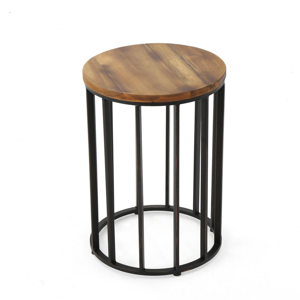 Noble House Canary Natural Wood Outdoor Accent Table-12642 ...