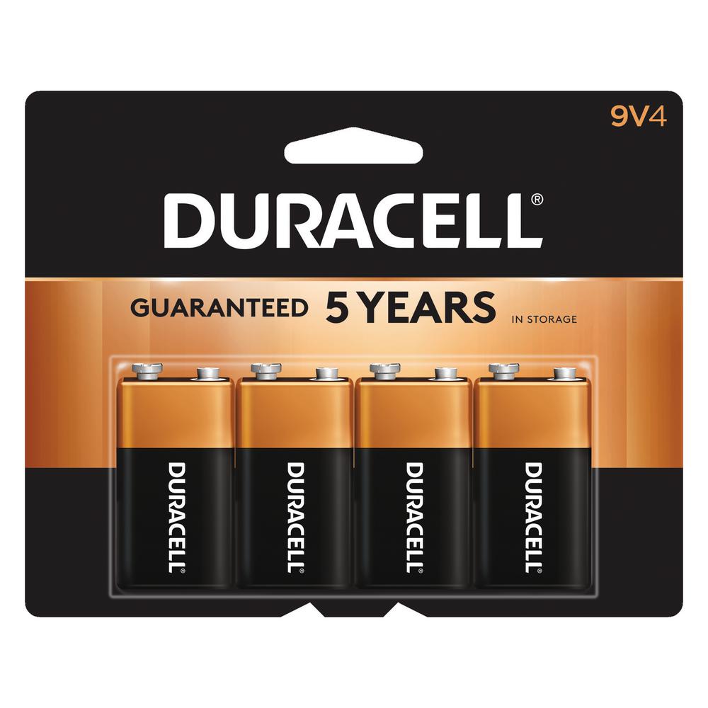 Duracell 9 Volt Coppertop Alkaline Batteries 4 Pack 004133302963 