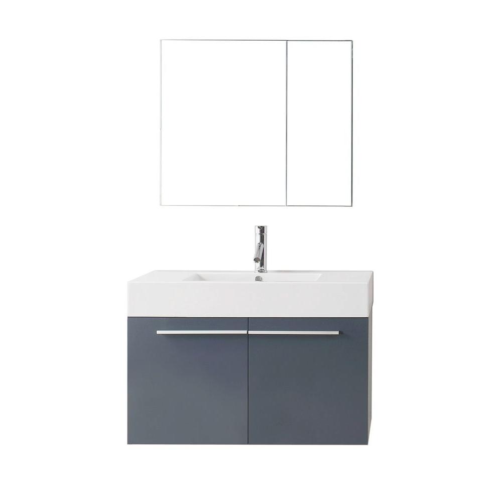 Virtu Usa Midori 35 43 In W Vanity Grey With Poly Marble Virtu Usa Midori 35 43 In W Vanity Grey With Poly Marble Top