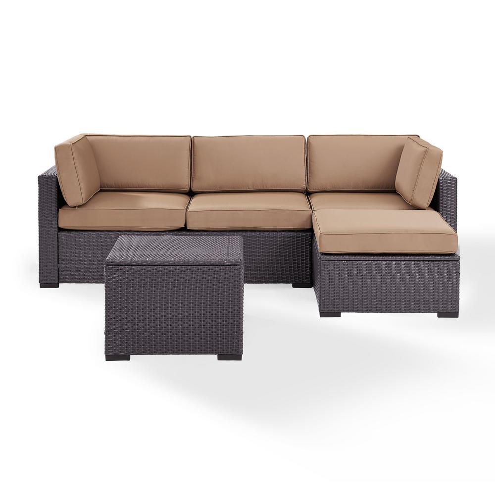 Crosley Biscayne 4 Person Wicker Outdoor Seating Set With Mocha