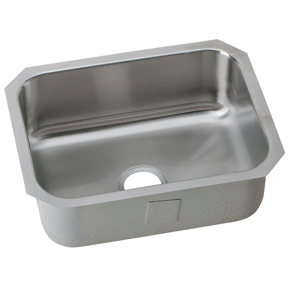 Elkay Undermount Stainless Steel 24 in. Single Bowl Kitchen Sink Elkay Undermount Stainless Steel Kitchen Sink