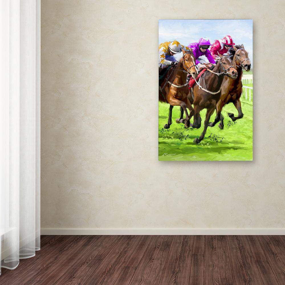 Trademark Fine Art 19 In X 12 In Horse Racing By The Macneil Studio Printed Canvas Wall Art Ali9037 C1219gg The Home Depot