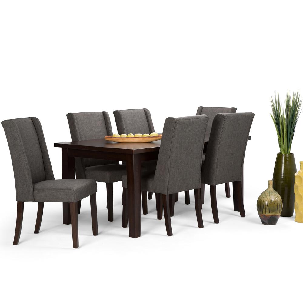 Simpli Home Sotheby 7 Piece Slate Grey Dining Set Axcds7sb Gl The Simpli Home Sotheby 7 Piece Slate Grey Dining Set