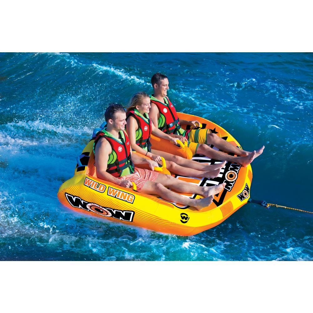 WOW Sports Towable Wild Wing Front and Back Tow Points Inflatable Raft