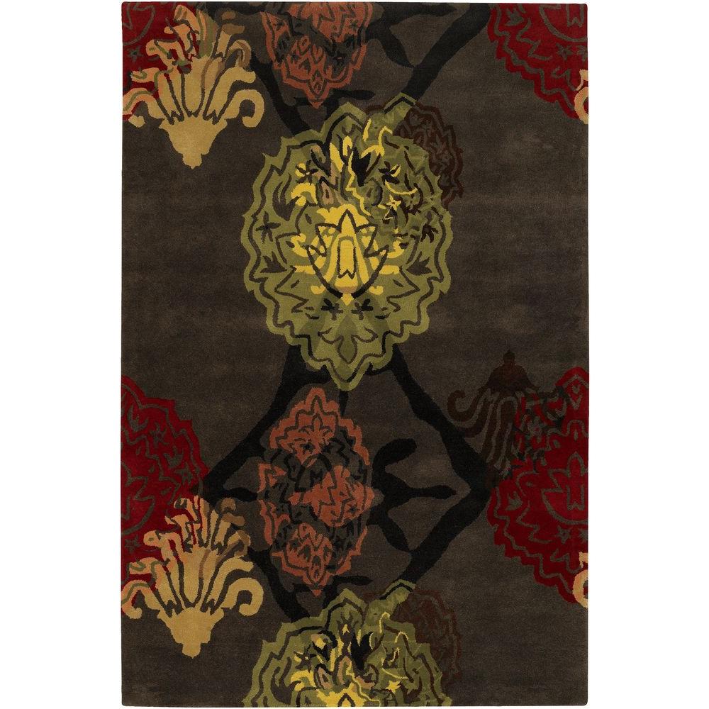 Chandra Dharma Dark Brown/Orange/Red/Green/Yellow 7 ft. 9 in. x 10 ft
