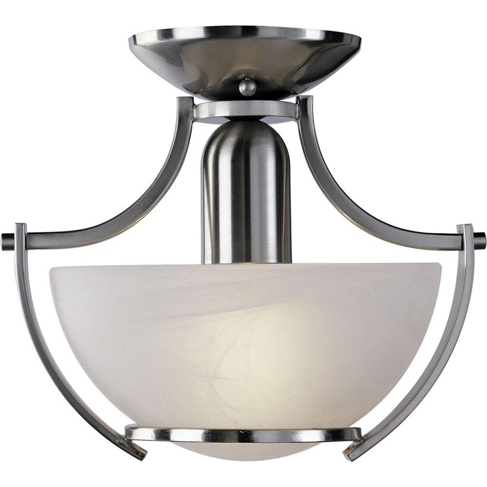 Volume Lighting Durango 1 Light Brushed Nickel Interior Semi Flush Mount Volume Lighting Durango 1 Light Brushed Nickel Interior Semi Flush Mount